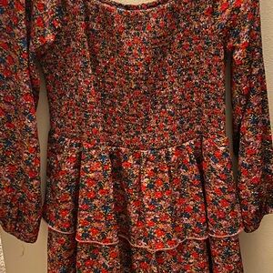 XL dress. Multi color floral 3 tier dress